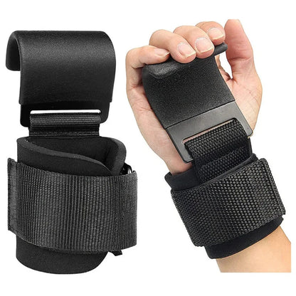 Weight Lifting Hook Grips with Wrist Wraps Hand-Bar Wrist Strap Gym Fitness Hook Weight Strap Pull-Ups Power Lifting Gloves